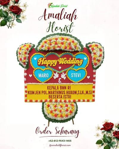 Karangan Papan Bunga Pernikahan di Kebakalan